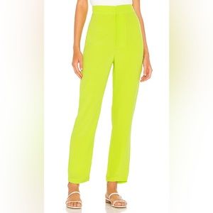 Lovers + Friends Alan neon lime green pants